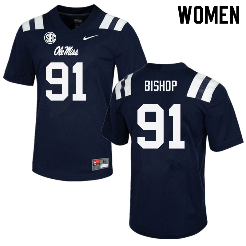 Aubrey Bishop Ole Miss Rebels NCAA Women's Navy #91 Stitched Limited College Football Jersey PAW5858KR